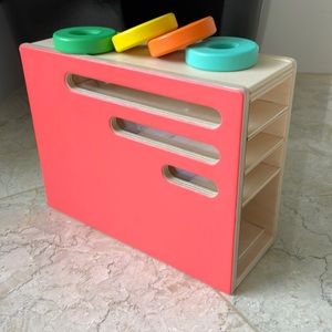 Lovevery Count and Slide Ring Shoot Wooden Box